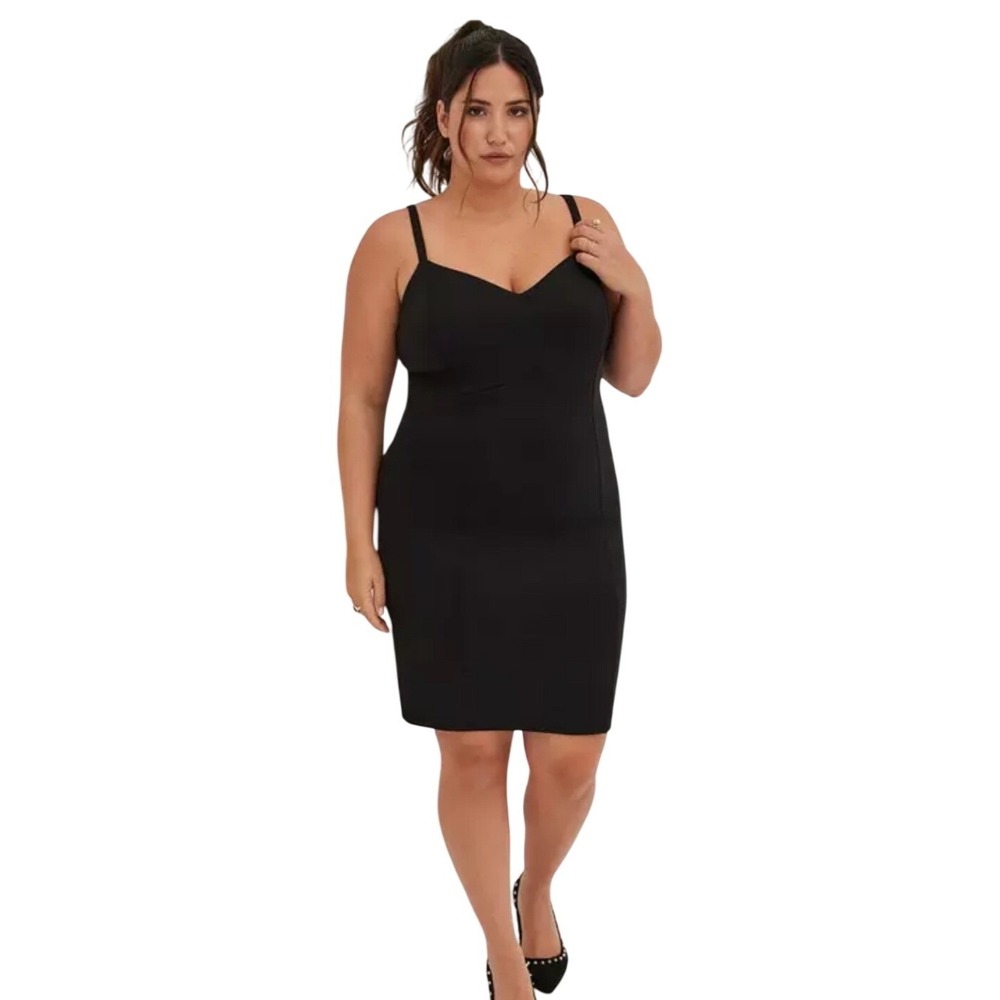 Torrid Mini Scuba Lace-Up Bodycon Dress Deep Black Plus Size 3 3X New